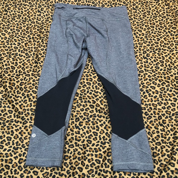 Lululemon Pace Rival Crop Heathered Grey / Black #W6ACIS * 8* - Picture 1 of 12